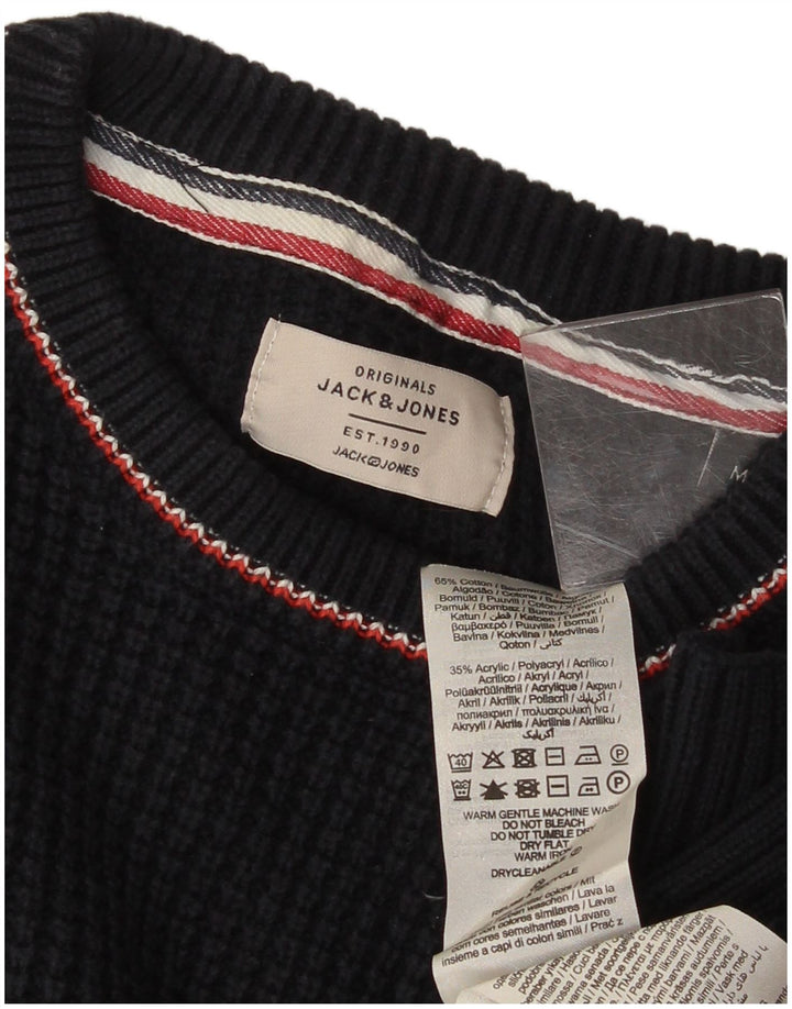 Мужской джемпер с круглым вырезом Jack & Jones, средний темно-синий акрил