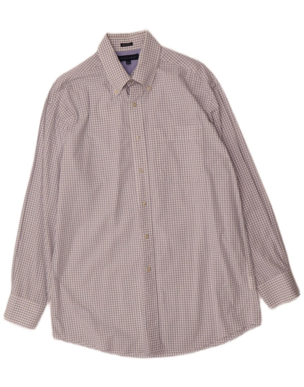 TOMMY HILFIGER Mens Regular Fit Shirt Size 15 1/2 Medium White Check