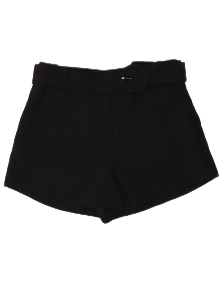 Женские шорты чинос с высокой талией Zara, маленькие, черные, полиэстер, W26