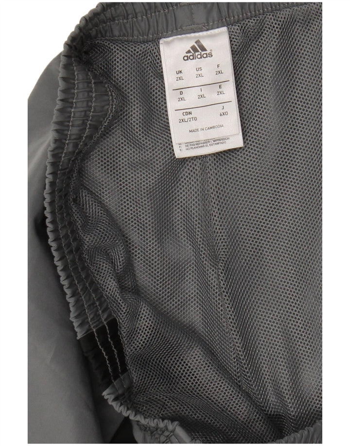 Мужские спортивные шорты Adidas 2XL серые из полиэстера с цветными блоками