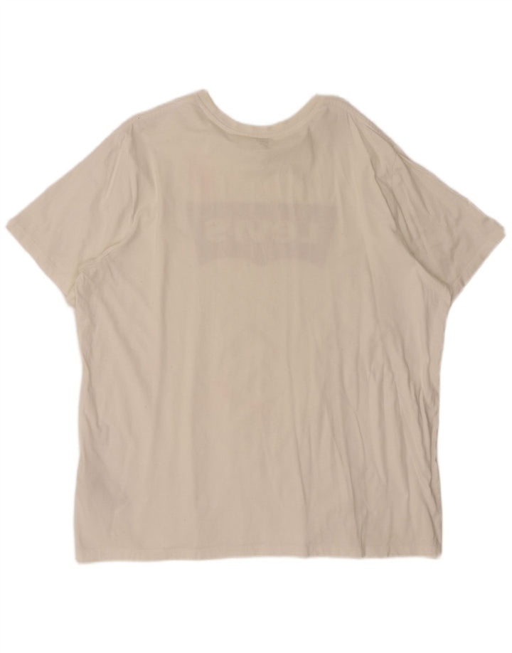 Мужская футболка с рисунком Levi's, топ 2XL, белый хлопок