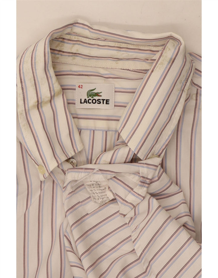 Мужская рубашка Lacoste, размер 42, большая хлопковая белая полоска