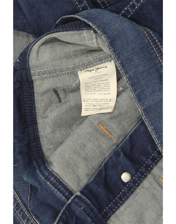 Женская укороченная джинсовая куртка PEPE Jeans UK 10, маленькая синяя, хлопок