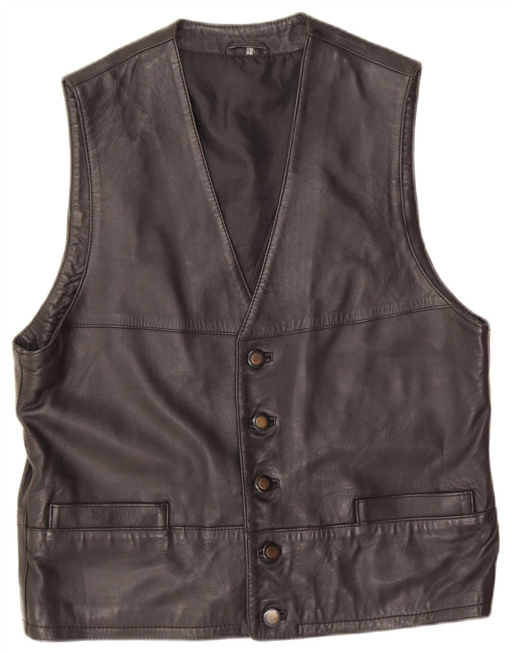 Gurtex Мужской кожаный жилет IT 48 Medium Black Leather