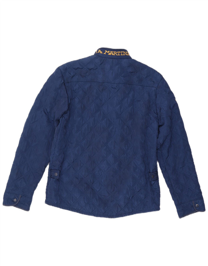 LA MARTINA Женская стеганая куртка с графическим рисунком UK 20 2XL Темно-синий