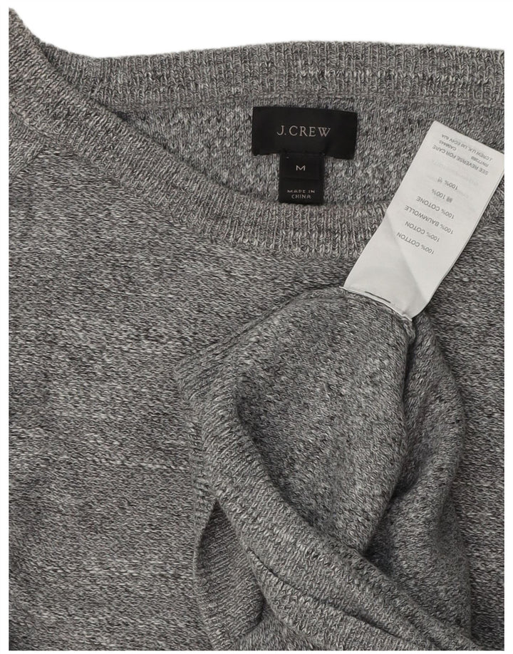 Мужской джемпер с круглым вырезом J. Crew, хлопковый свитер среднего серого цвета с крапинками