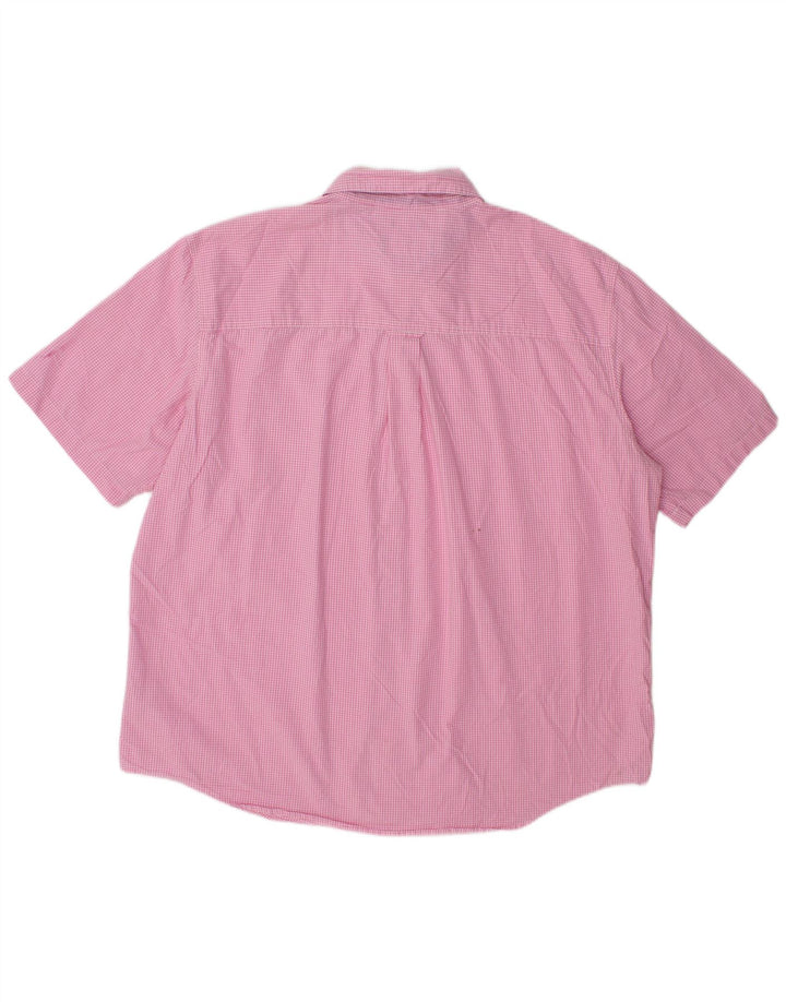 Мужская рубашка с коротким рукавом Chaps 2XL, хлопок в розовую клетку