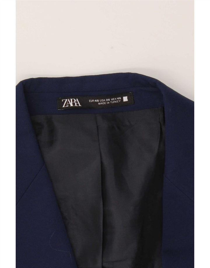 Мужской пиджак Zara на 2 пуговицах EU 46, маленький темно-синий
