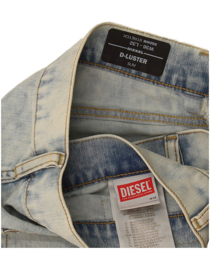 Мужские эластичные узкие джинсы Diesel D-Luster W36 L32, синий хлопок