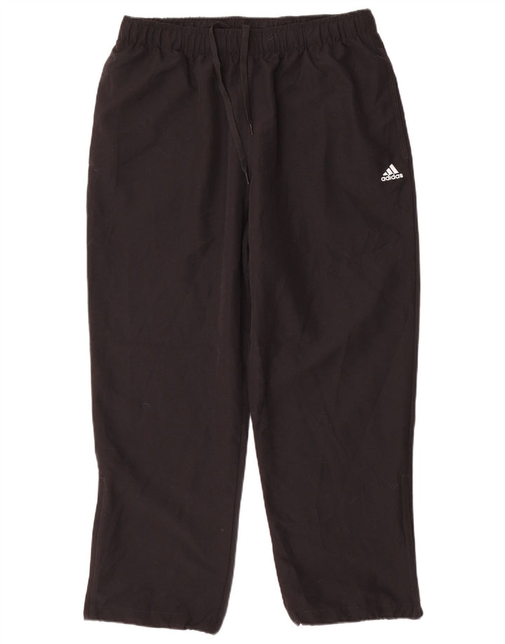 Мужские спортивные брюки Adidas Climalite, большие черные полиэстеровые брюки