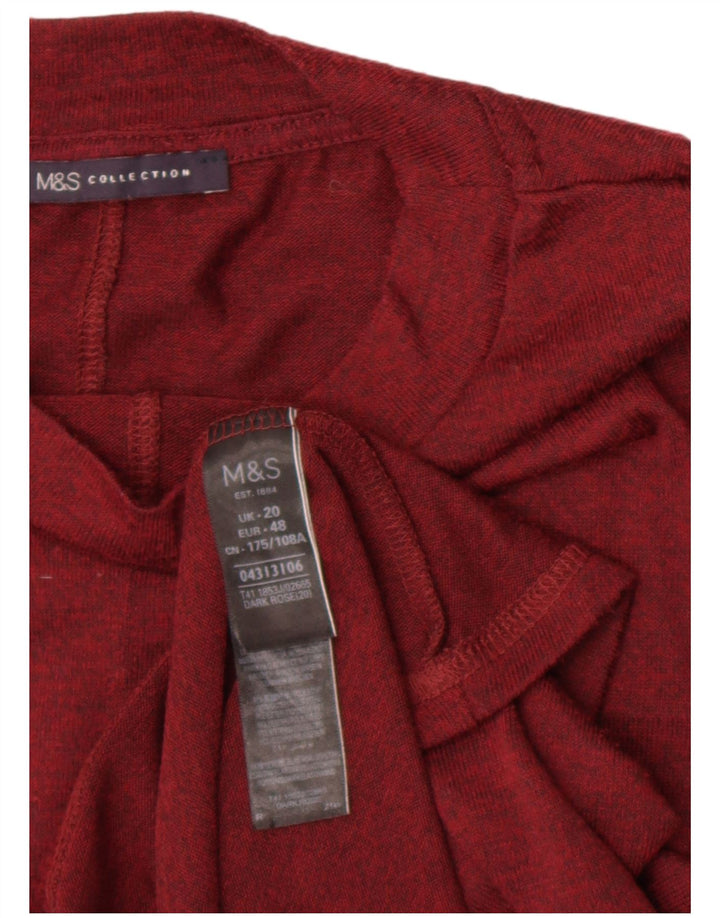Женский топ с рукавом 3/4 Marks & Spencer UK 20 2XL бордовый полиэстер
