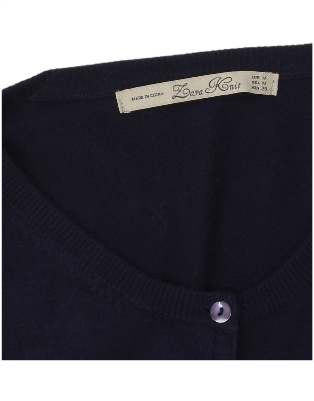 Zara Womens Cardigan Sweater UK 14 Medium Navy Blue