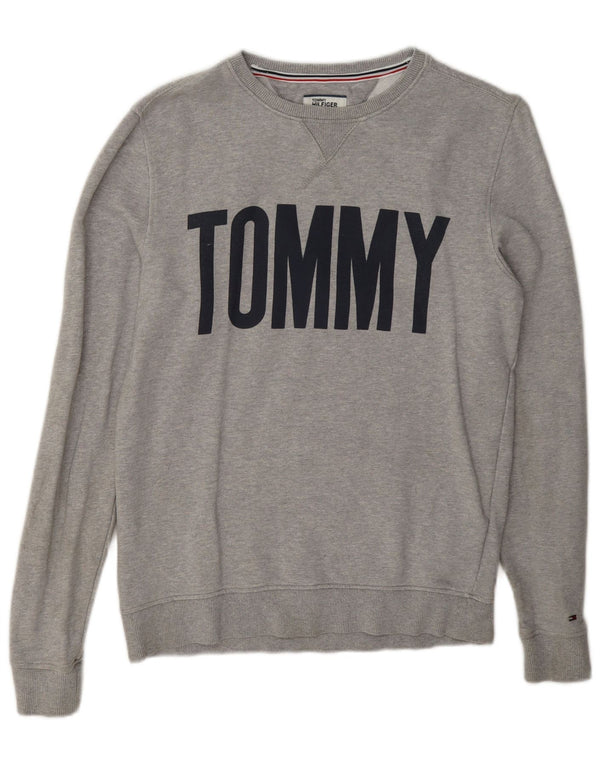 Tommy Hilfiger Мужской свитшот с рисунком, маленький серый хлопковый джемпер в крапинку
