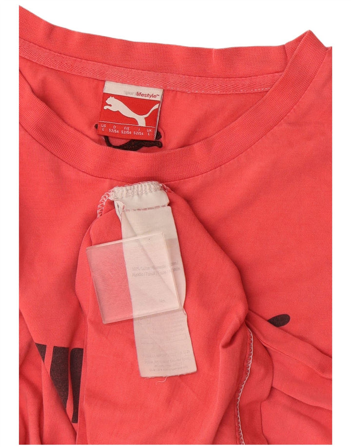 Мужская футболка с рисунком Puma, большой красный хлопок