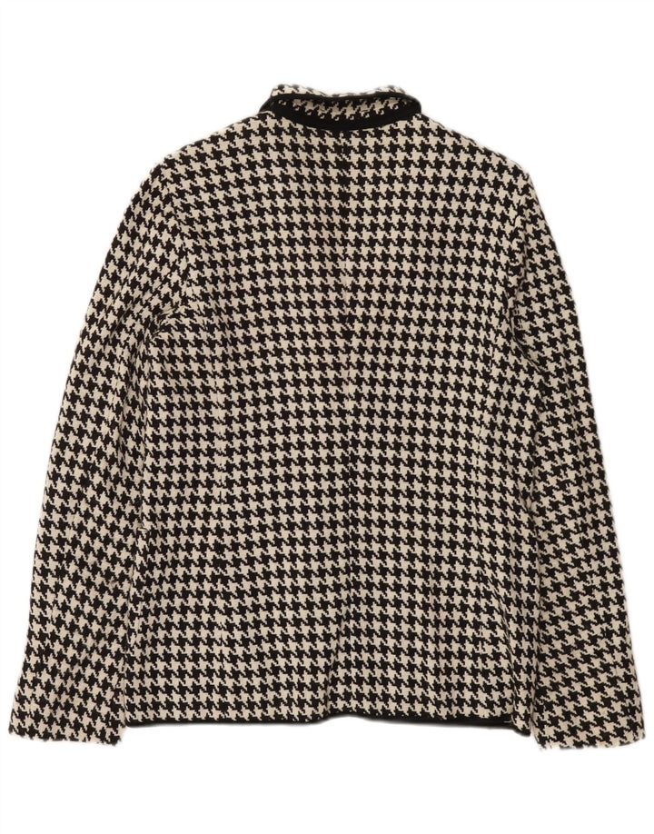 Женский пиджак Max Mara UK 10, маленький, черный, шерсть с узором «гусиные лапки»