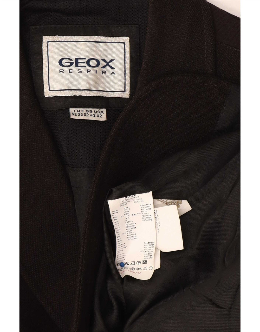 Мужской пиджак Geox Respira с 3 пуговицами, Великобритания 42 XL, черная шерсть
