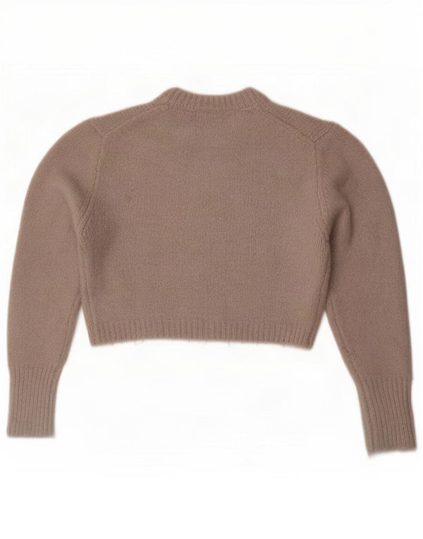Женский укороченный джемпер с круглым вырезом Zara UK 10, маленький серый акрил