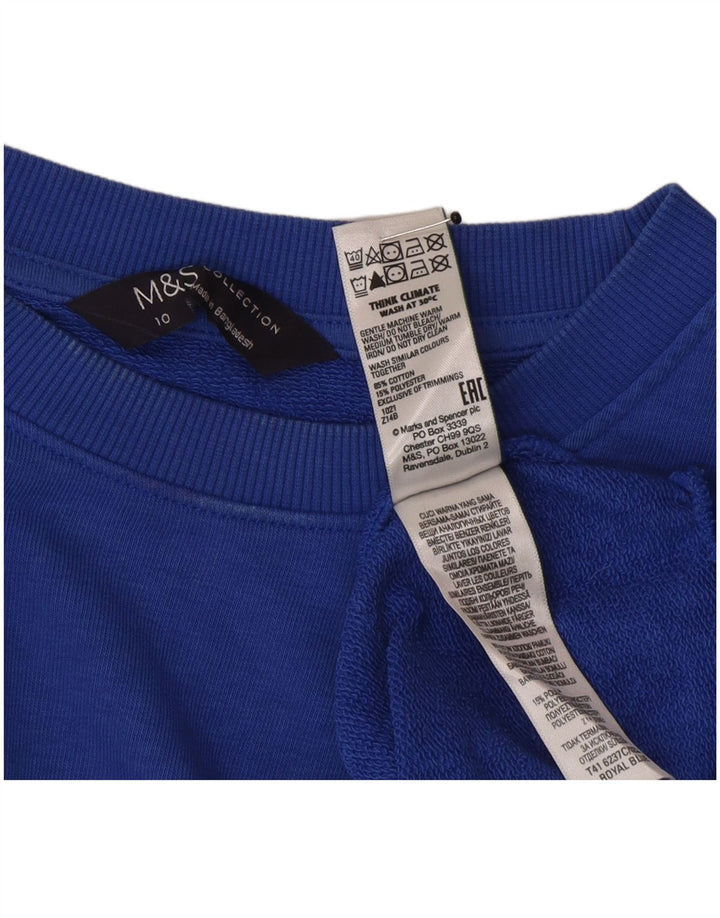 Женский свитер оверсайз Marks & Spencer, размер UK 10, маленький синий, хлопок