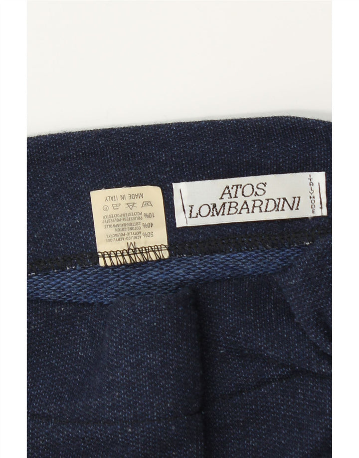 Atos Lombardini Женская мини-юбка-карандаш среднего размера W28 Темно-синий акрил