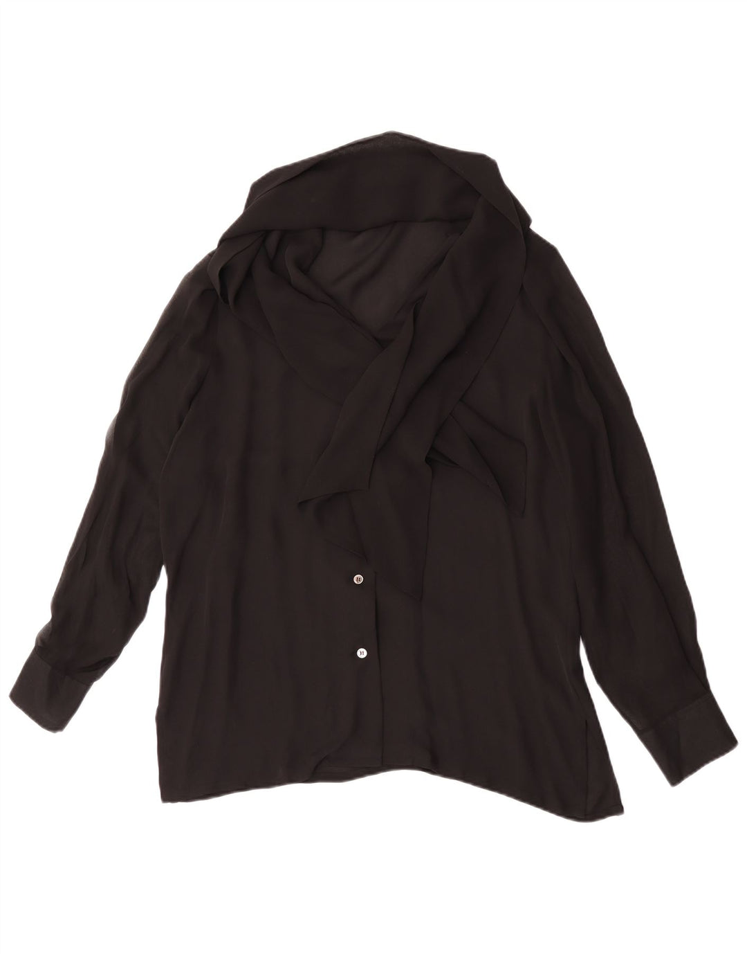 Женская блузка-рубашка с завязками спереди Blunauta IT 44, средний черный шелк