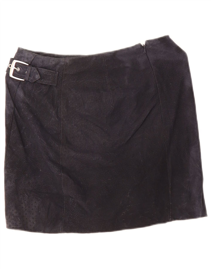 Женская замшевая мини-юбка Mango EU 34 XS W28 Темно-синяя кожа