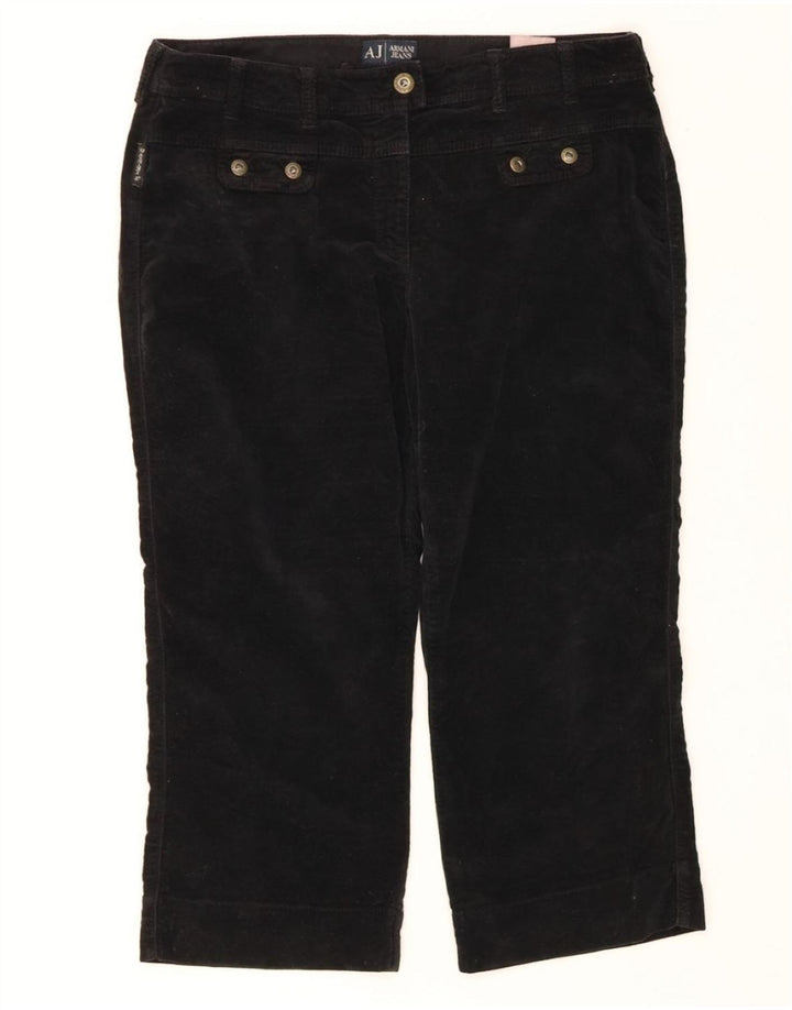 ARMANI Womens Straight Capri Trousers W32 L20 Black Cotton Vintage Armani and Second-Hand Armani from Messina Hembry 