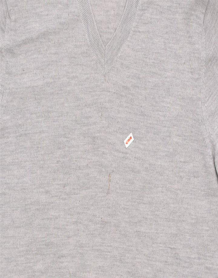 BANANA REPUBLIC Mens V-Neck Jumper Sweater XL Grey Cotton | Vintage | Thrift | Second-Hand | Used Clothing | Messina Hembry 