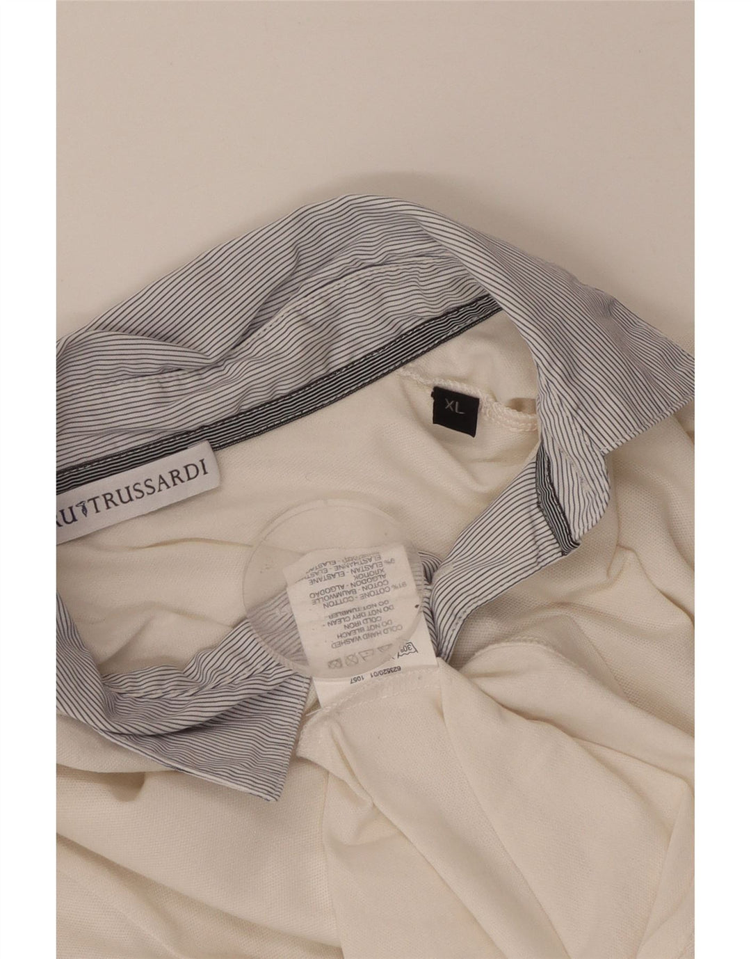 Женская рубашка-поло для регби TRUSSARDI с длинным рукавом UK 18 XL, белый хлопок