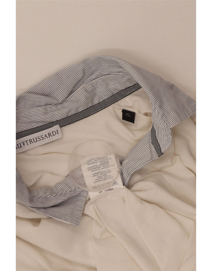 Женская рубашка-поло для регби TRUSSARDI с длинным рукавом UK 18 XL, белый хлопок