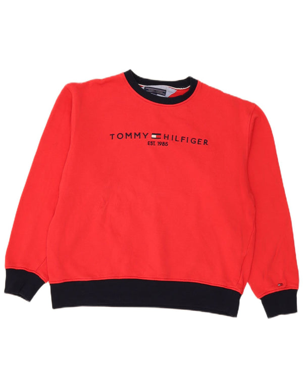 Женский свитер с рисунком Tommy Hilfiger UK 18 XL, красный хлопок