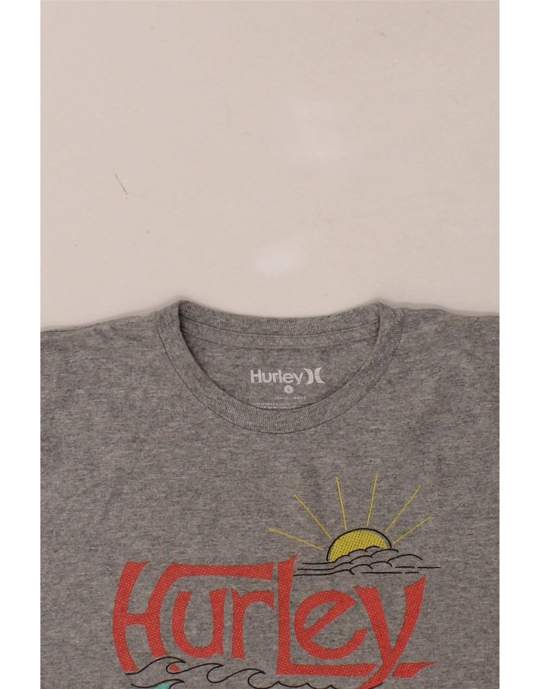 HURLEY Mens Graphic T-Shirt Top Large Grey Cotton Vintage Hurley and Second-Hand Hurley from Messina Hembry 