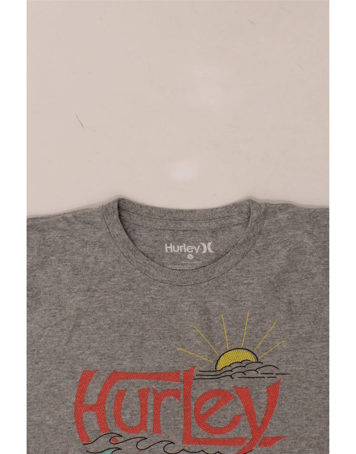 HURLEY Mens Graphic T-Shirt Top Large Grey Cotton Vintage Hurley and Second-Hand Hurley from Messina Hembry 
