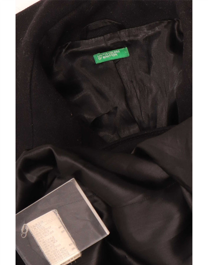 Женское пальто Benetton UK 14, среднее, черное, шерстяное
