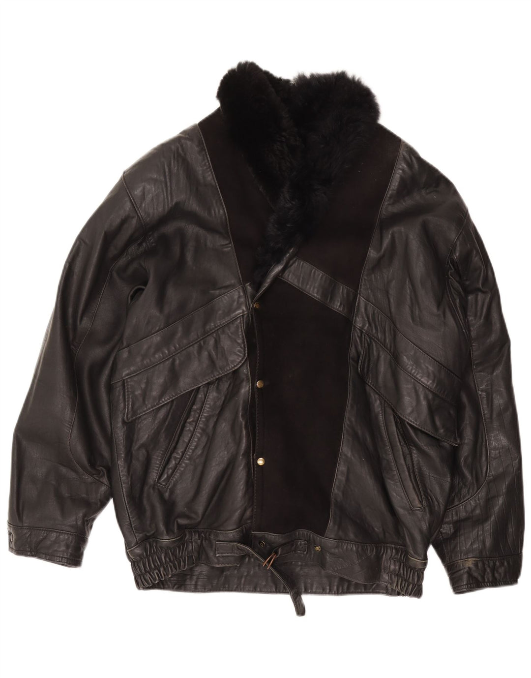 Мужская кожаная куртка VINTAGE UK 36 маленькая черная кожа