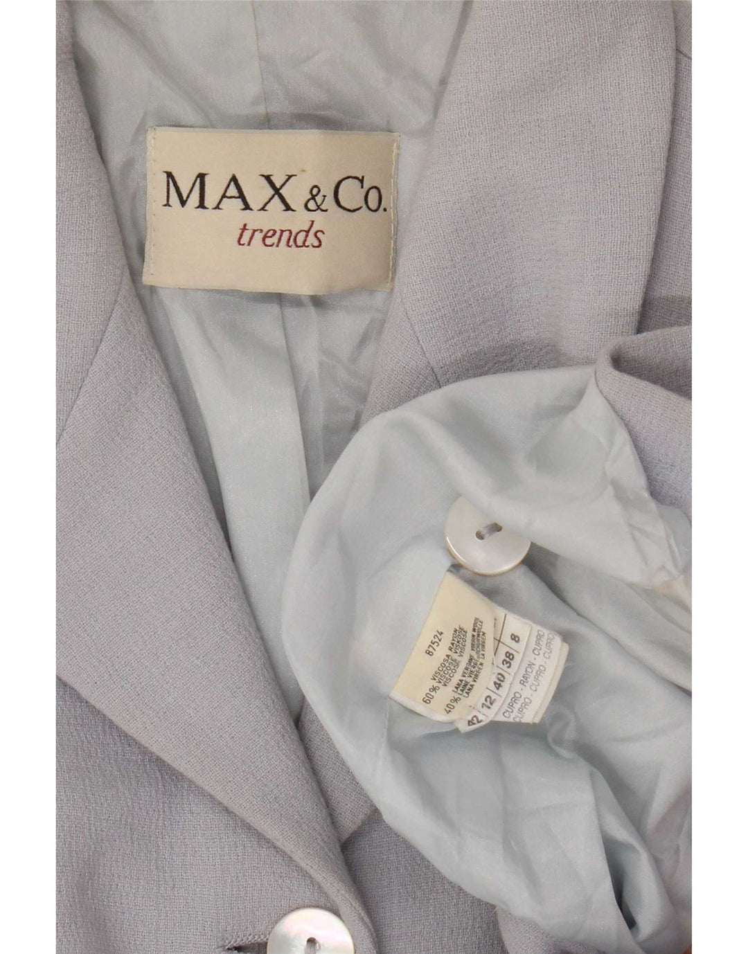 Женский пиджак на 3 пуговицах Max & Co., Великобритания, 12, средний синий, вискоза
