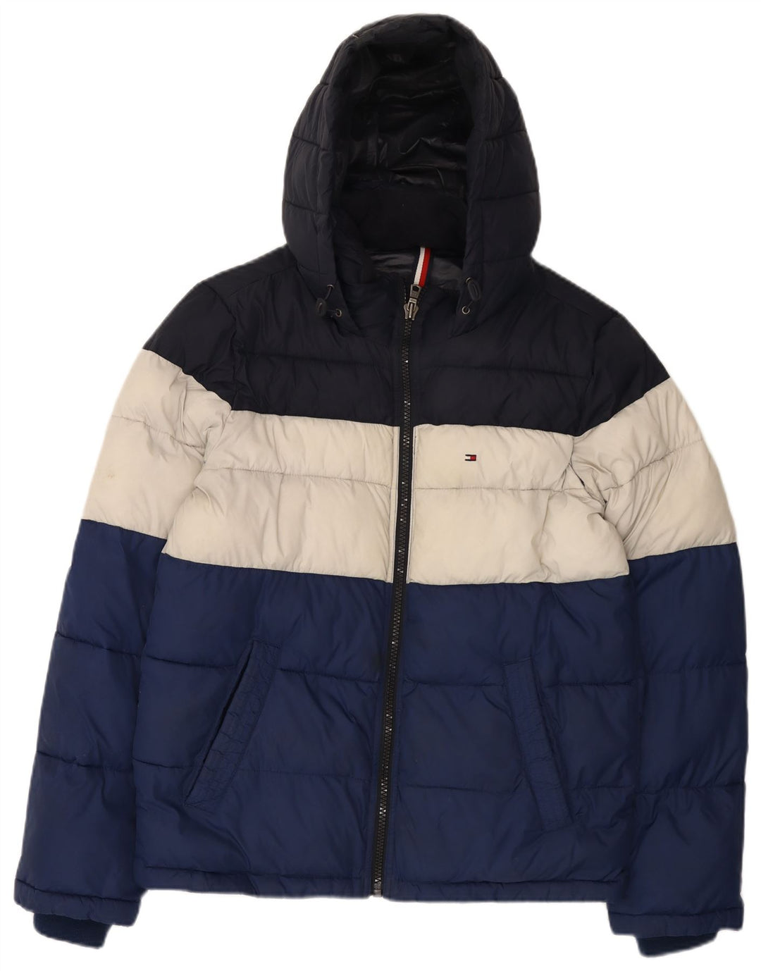 Мужская стеганая куртка с капюшоном Tommy Hilfiger UK 36, маленькая, разноцветный нейлон