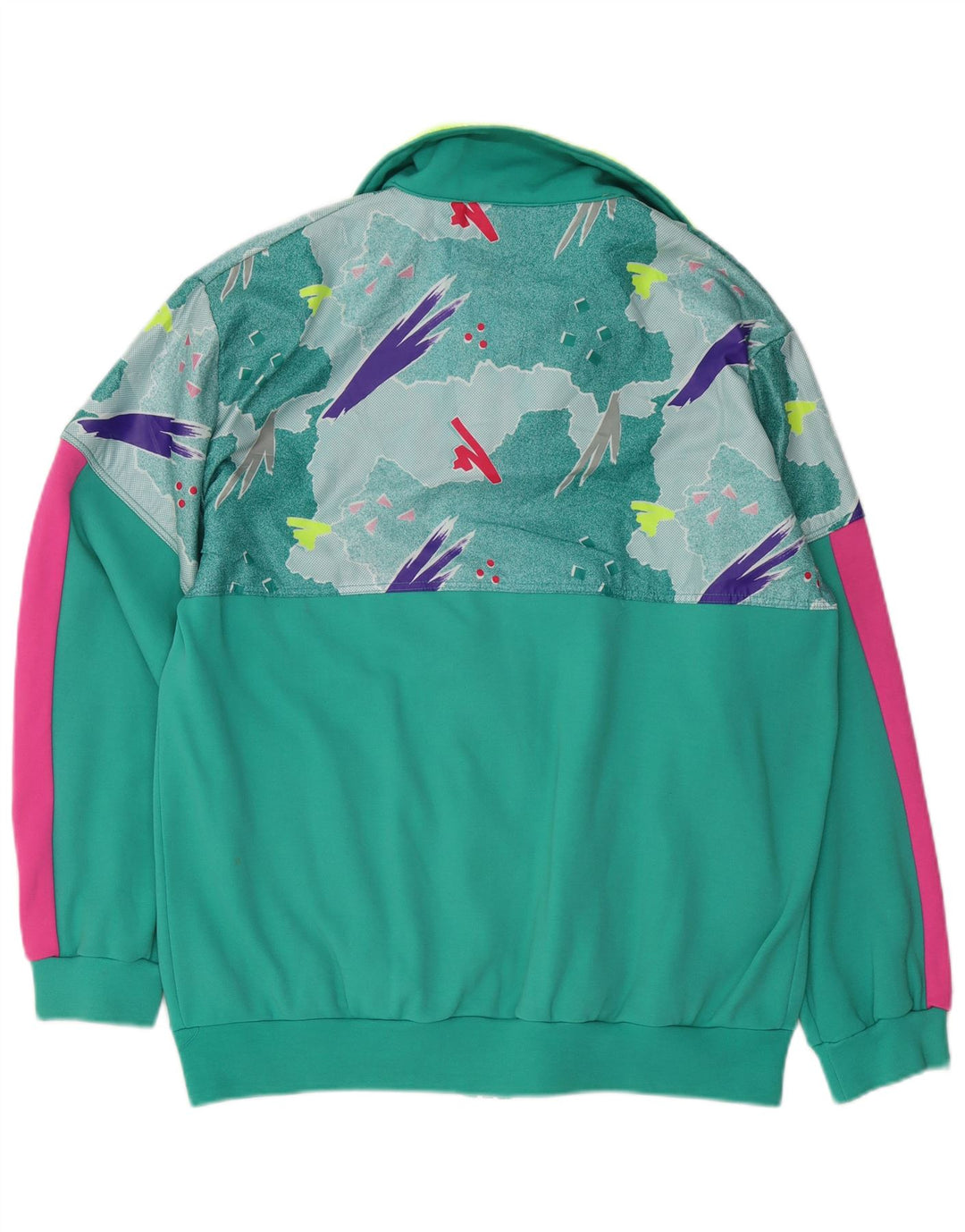 Мужской спортивный костюм VINTAGE, верхняя куртка, большая зеленая с геометрическим узором