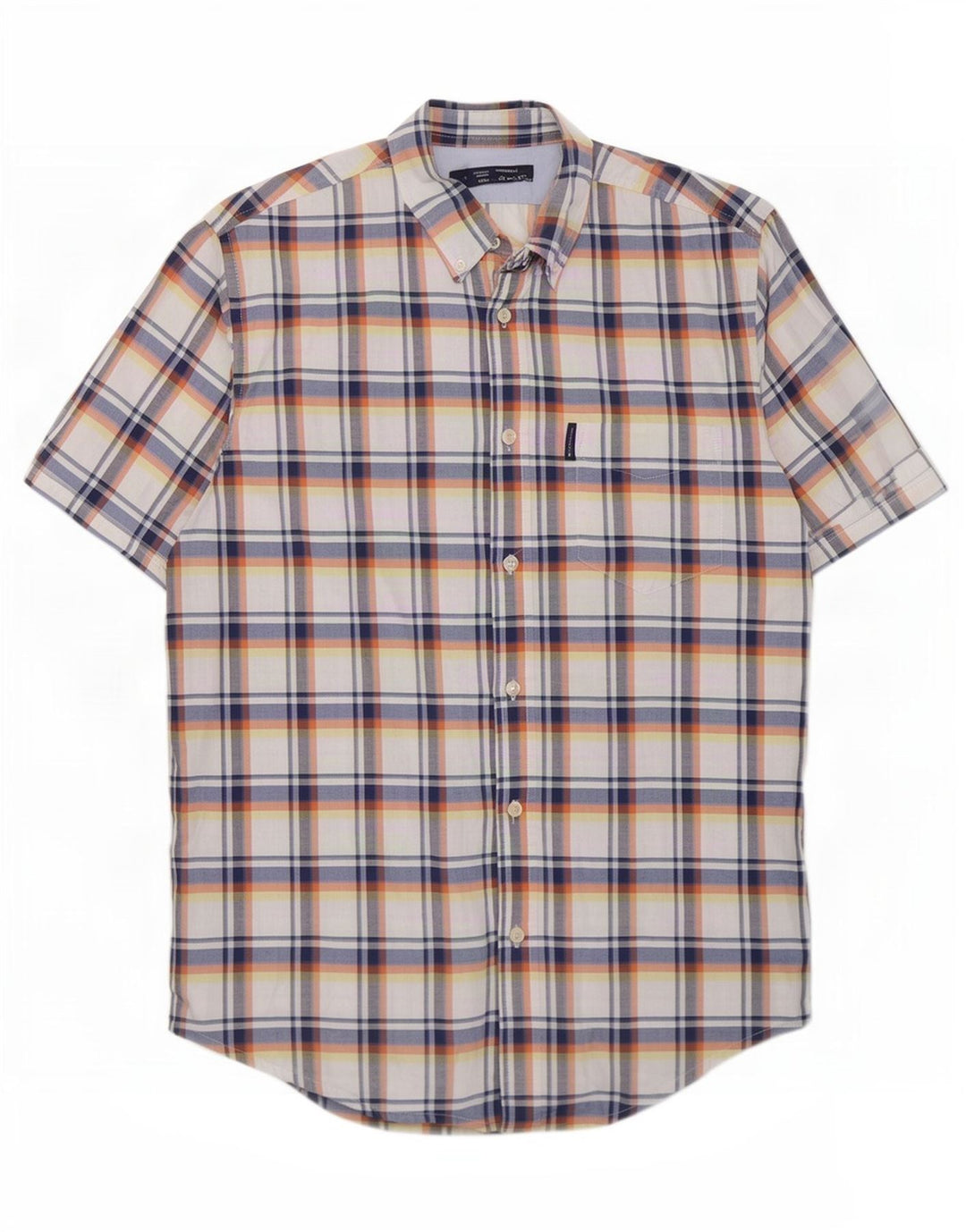 Мужская рубашка с коротким рукавом Ben Sherman, большая синяя клетка, хлопок