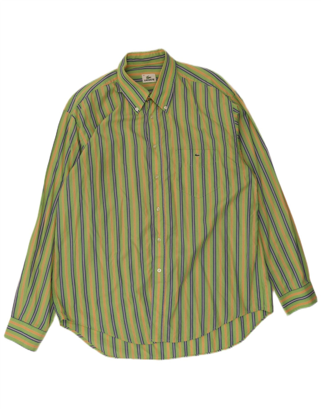 Мужская рубашка Lacoste, размер 44 XL, зеленая полоска