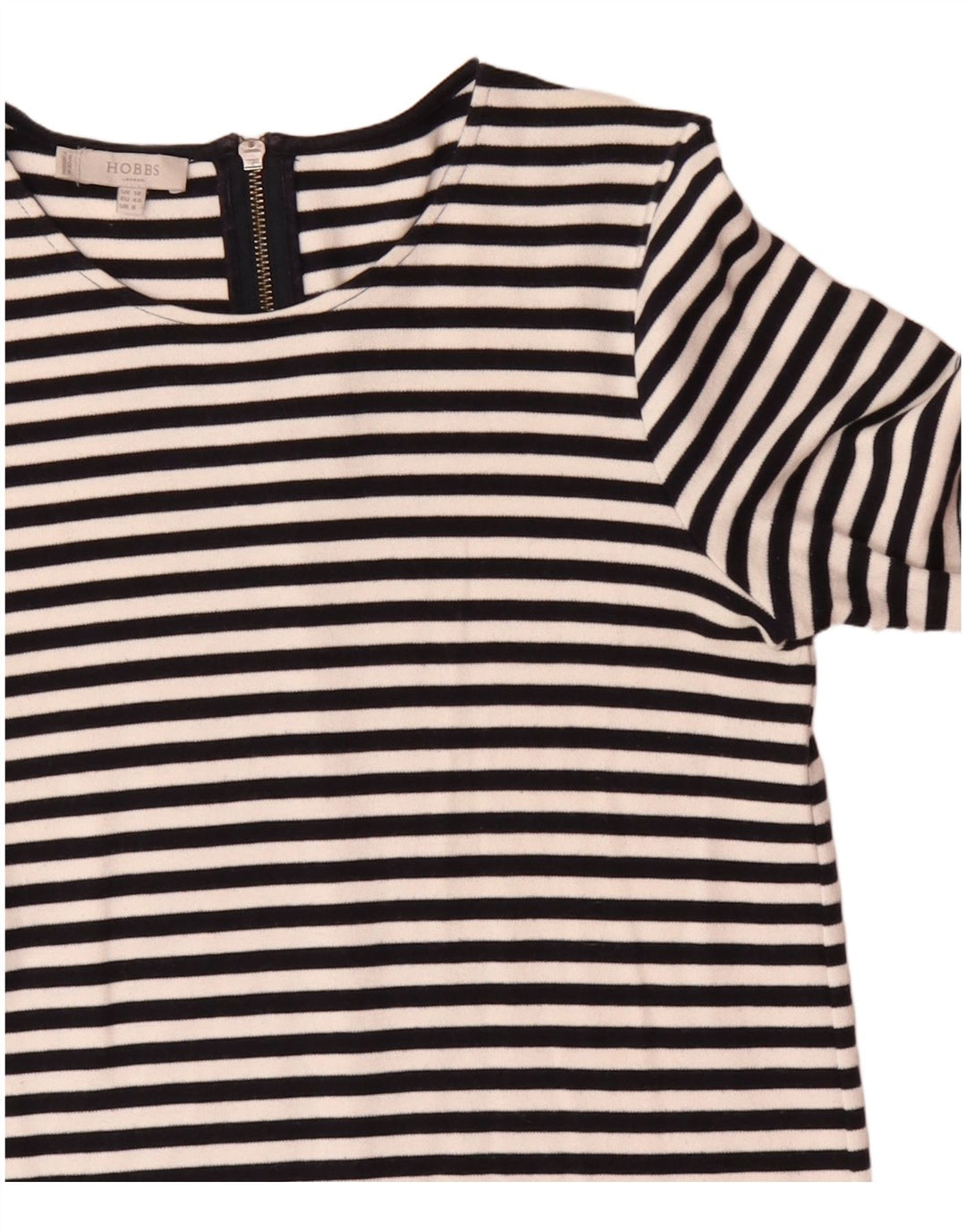 Женское платье прямого кроя Hobbs с рукавом 3/4, Великобритания 12, средний черный в полоску, хлопок