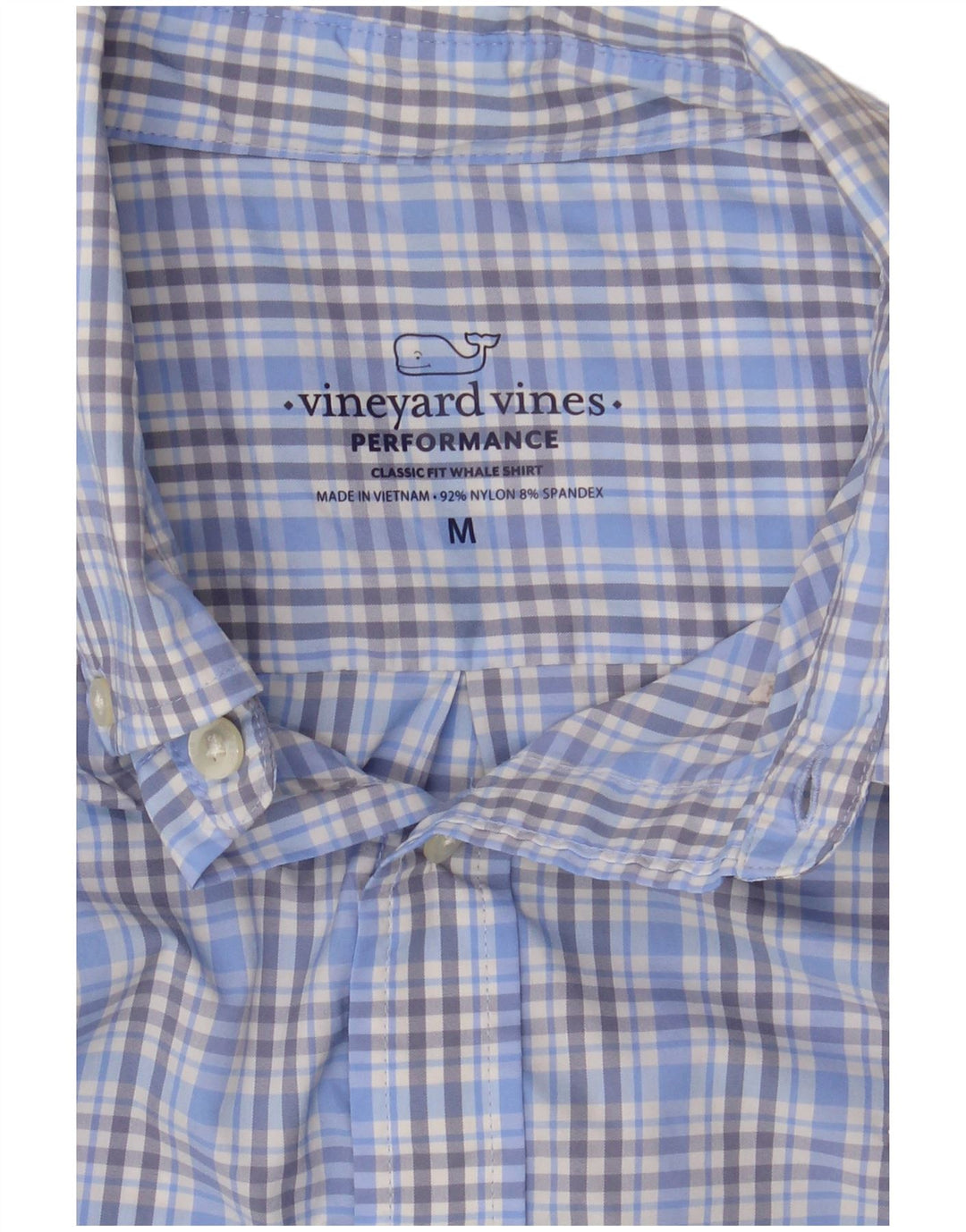 Мужская рубашка классического кроя Vineyard Vines, нейлоновая синяя клетка среднего размера