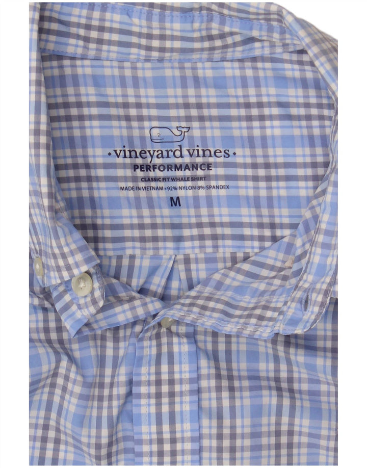 Мужская рубашка классического кроя Vineyard Vines, нейлоновая синяя клетка среднего размера