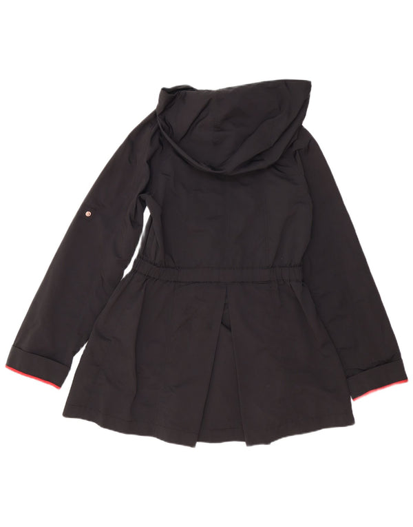 TED BAKER Womens Oversized Hooded Rain Jacket Size 0 2XS Black Polyester