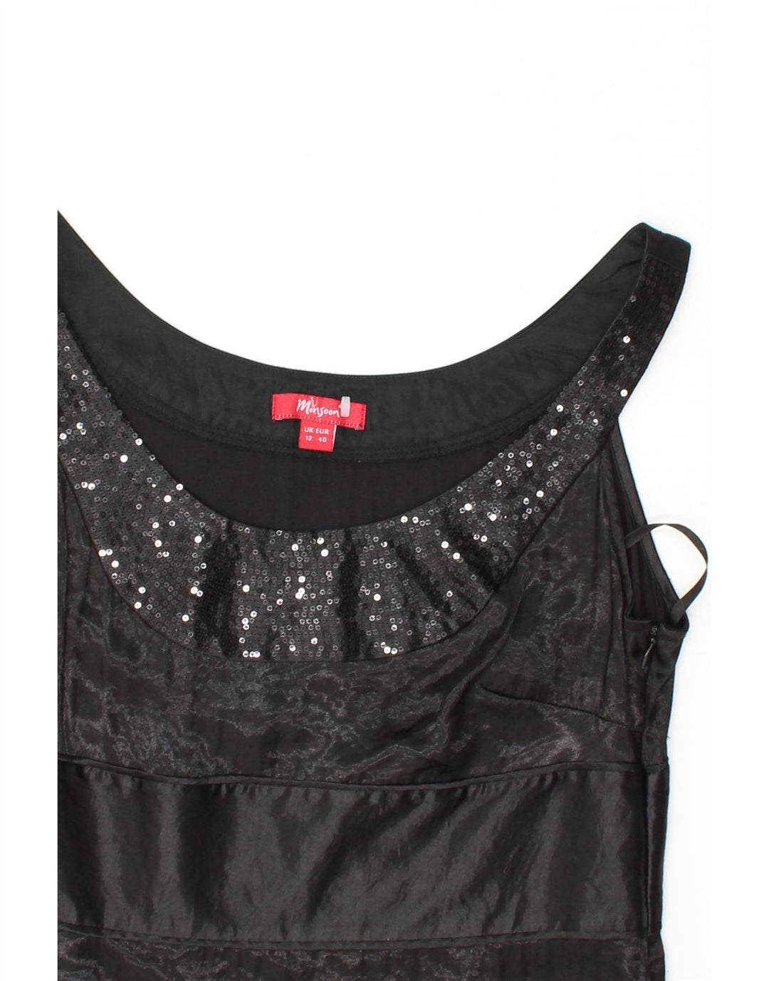 MONSOON Womens Sleeveless Maxi Dress UK 12 Medium Black Vintage Monsoon and Second-Hand Monsoon from Messina Hembry 