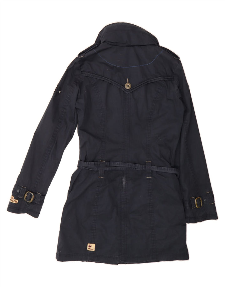 KHUJO Womens Military Overcoat UK 12 Medium Navy Blue Cotton Vintage KHUJO and Second-Hand KHUJO from Messina Hembry 