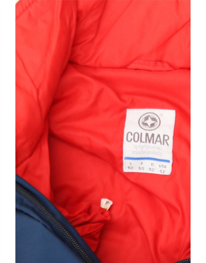 Мужская лыжная куртка Colmar с капюшоном IT 52, большая темно-синяя с цветными блоками