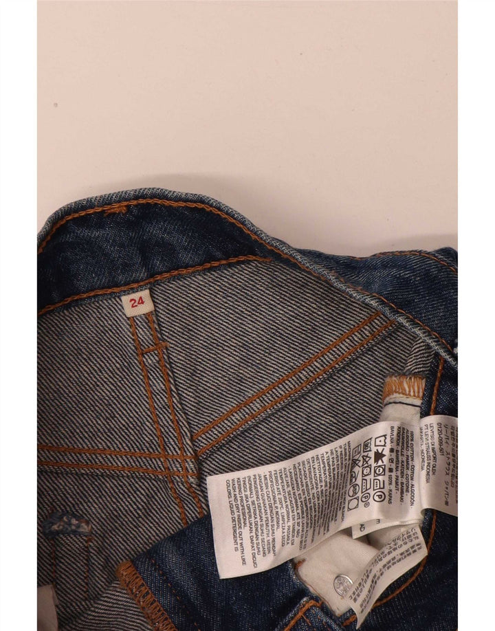 Женская джинсовая юбка Levi's с эффектом потертости W24 XS, синяя, хлопок