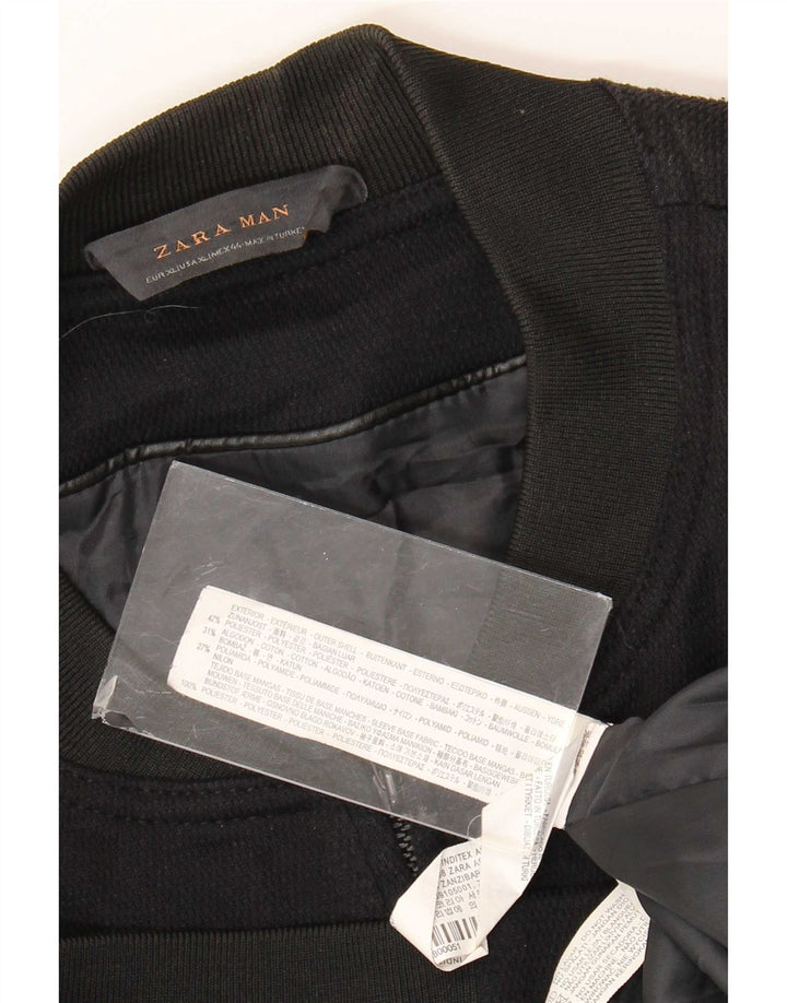 Мужская куртка-бомбер Zara UK 42 XL, черный полиэстер