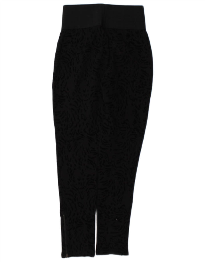 Женские леггинсы Zara UK 12, средний черный с животным принтом
