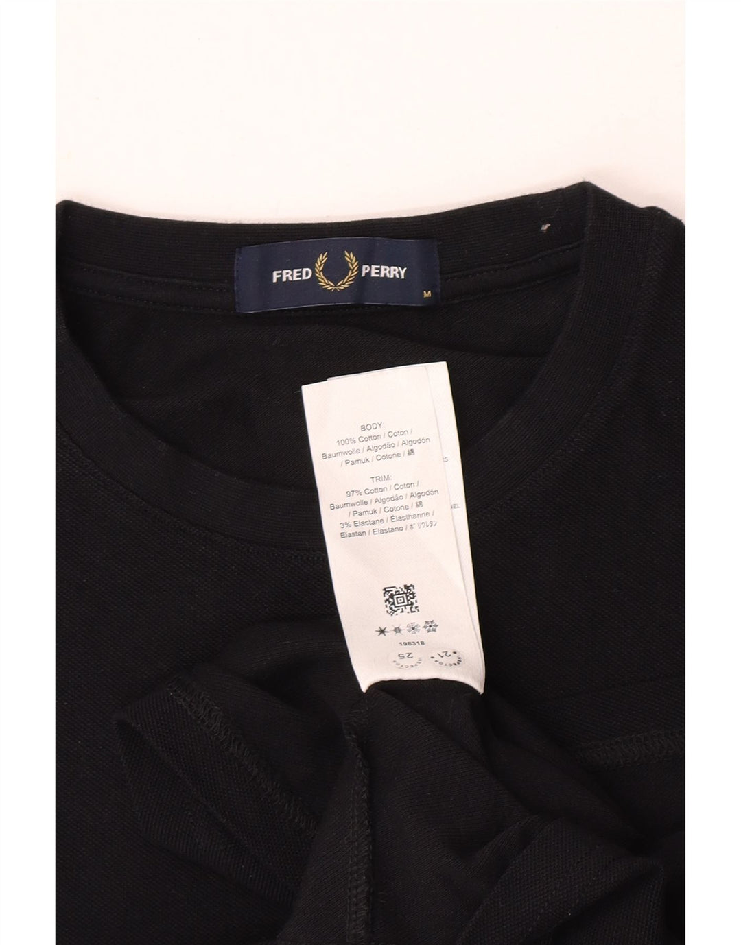 Мужская футболка Fred Perry Top среднего размера из хлопка с цветными блоками черного цвета
